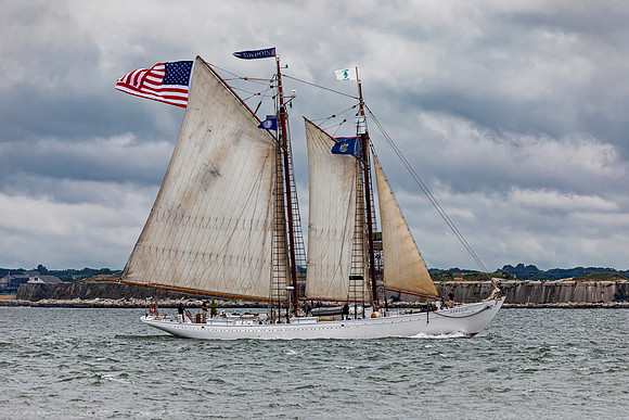 Bowdoin Schooner Under Cloudy Sky