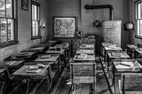 Old One-Room Schoolhouse Interior