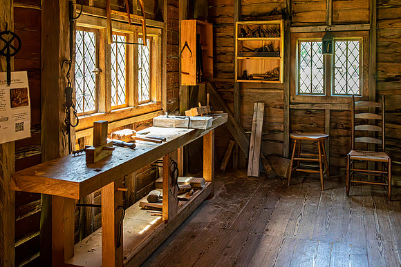 Rustic Wooden Workshop Interior