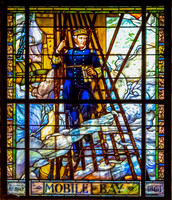 Admiral David Farragut in Stained Glass at Mobile Bay