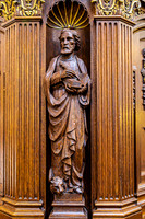 Ornate Wooden Carving of Saintly Figure