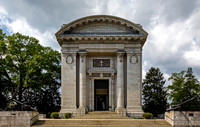 Grand Mausoleum Building Under Dramatic Sky