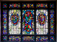 Stained Glass Window with Biblical Scenes