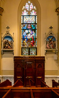 Church Interior with Stained Glass