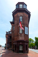 Historic Maryland Inn Building with American Flag