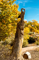 Heron Wood Carving in Autumn Park