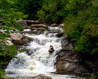 Kayaker Descending Quarry Falls Whitewater