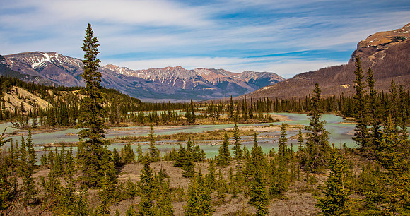 Saskatchewan River Crossing Mountain Landscape