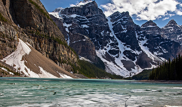 Partially Frozen Lake Moraine