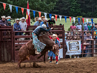 Bull Rider in Action at Powhatan County Rodeo
