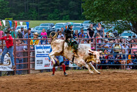 Bull Rider in Action at Rodeo