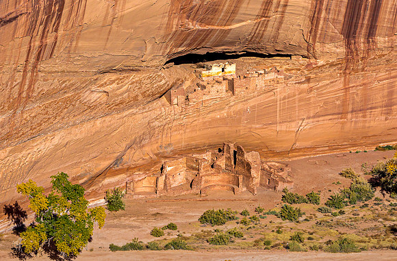 Ancient Cliff Dwellings in a Desert Landscape