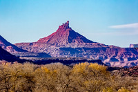 Castleton Tower in Arid Desert Landscape