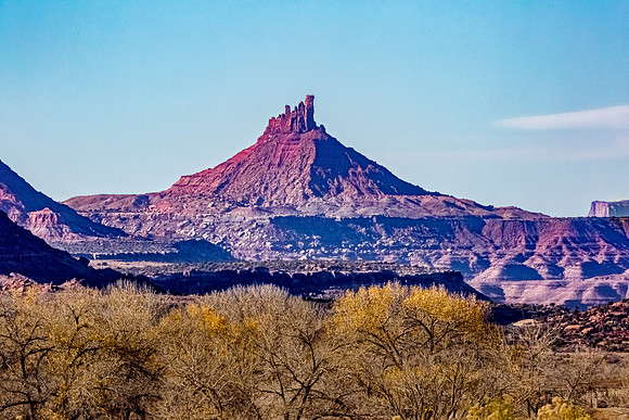 Castleton Tower in Arid Desert Landscape