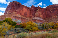 Red Rock Cliffs and Autumn Foliage Landscape