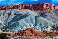 Desert Landscape with Multicolored Sandstone Formations