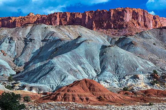 Desert Landscape with Multicolored Sandstone Formations