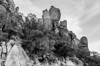 Rugged Mountain Landscape with Rock Formations and Trees