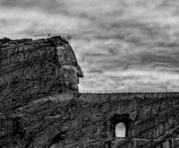 Crazy Horse Memorial in Black and White