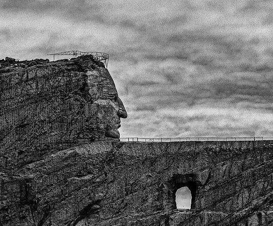 Crazy Horse Memorial in Black and White