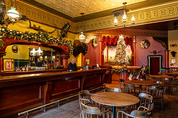 Historic Bar with Christmas Decorations