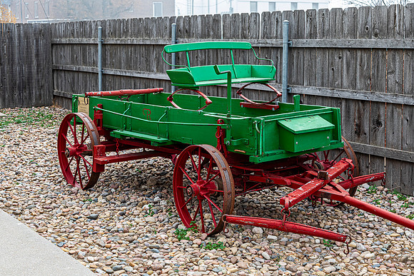 Old Horse-Drawn Wooden Wagon