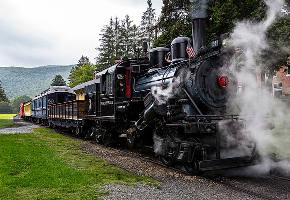 Historic Steam Locomotive "Engine 3 Now Loading" in Durbin, West
