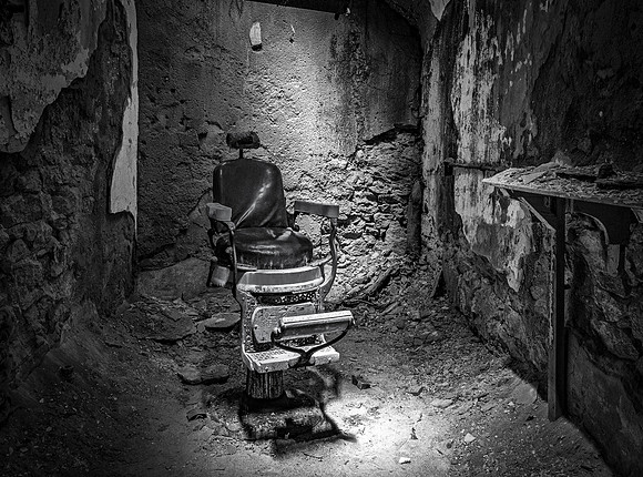 Abandoned Barber Chair in Derelict Room