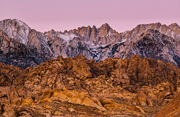 Alabama Hills and Sierra Nevada Sunset
