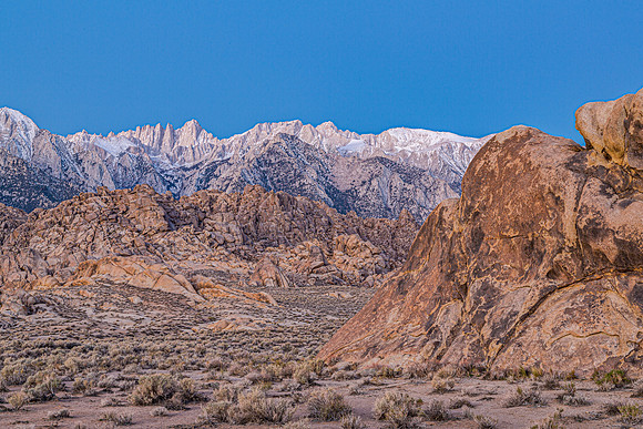 Snow-Capped Mountains and Alabama Hills Landscape