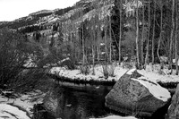 Winter Landscape with Creek and Trees
