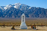 Manzanar Obelisk and Sierra Nevada Mountains