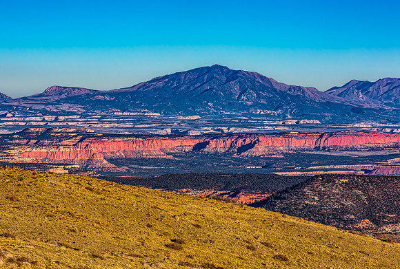 Mountain Landscape with Red Rock Formation