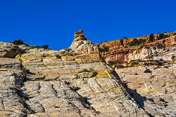 Natural Geological Formations Under Clear Blue Sky