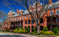 Historic Red Brick Building with Balconies