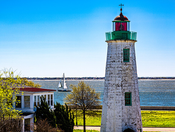 Pt Comfort Lighthouse and Sailboat