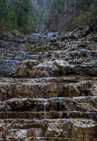 Water Cascading Down Stepped Rock Formation