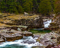 Glacier National Park River and Waterfall