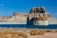 Lake Powell Landscape with Towering Sandstone Formations