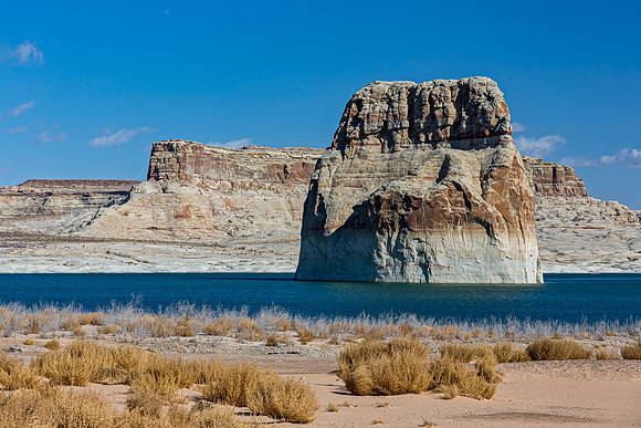 Lake Powell Landscape with Towering Sandstone Formations
