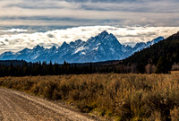 Grand Teton National Park Landscape with Mountains and Autumn Fo