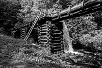 Rustic Log Flume in Forest