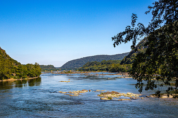 Potomac River Landscape with Distant Bridge