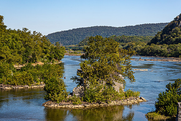 Potomac River and Historic Bridge Remnants