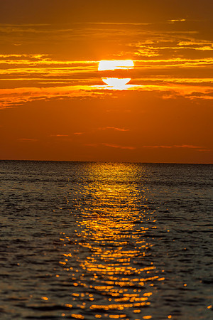 Orange Sunset Over Ocean