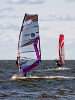 Windsurfers on Choppy Water