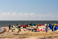 Kitesurfers on Sandy Beach