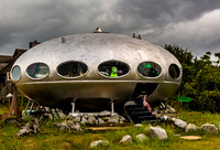 UFO House with Alien Figure