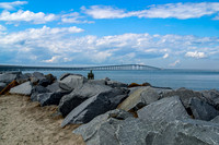 Bridge Over Water with Rocks