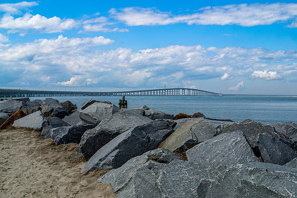 Bridge Over Water with Rocks